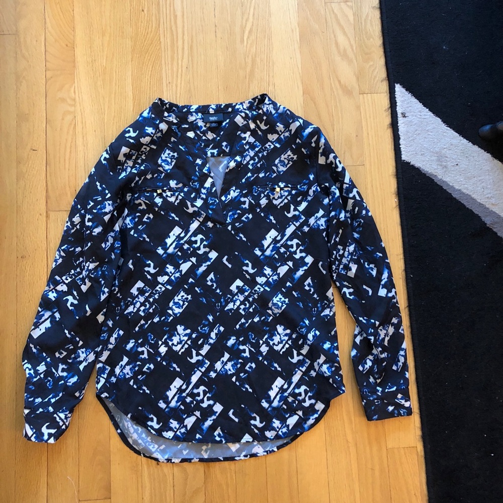 Blue patterned blouse